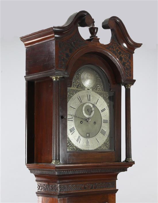 James Rowley of London. An 18th century mahogany eight day longcase clock, 6ft 8in.